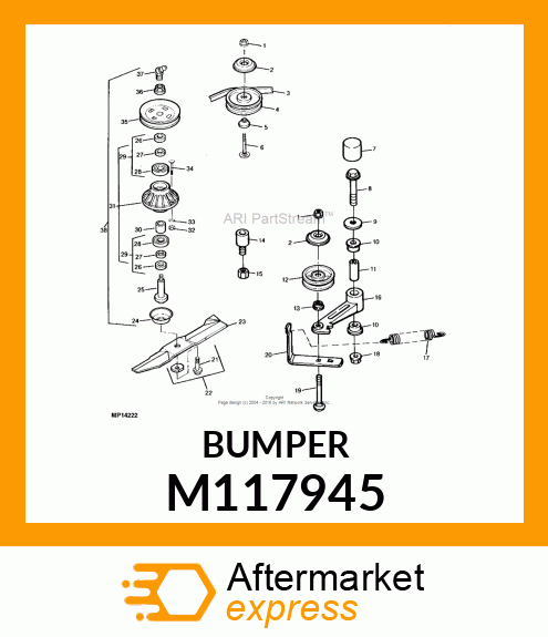 BUMPER, STOP, RUBBER IDLER M117945