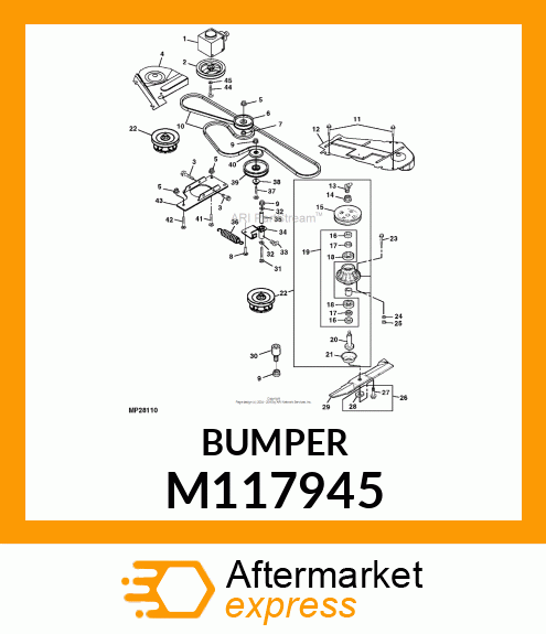 BUMPER, STOP, RUBBER IDLER M117945