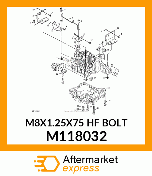 M8X1.25X75 HF BOLT M118032