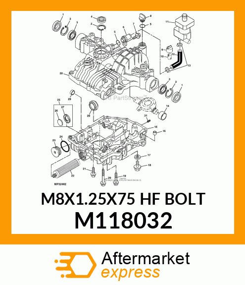 M8X1.25X75 HF BOLT M118032