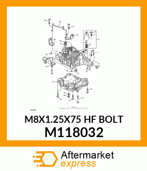 M8X1.25X75 HF BOLT M118032