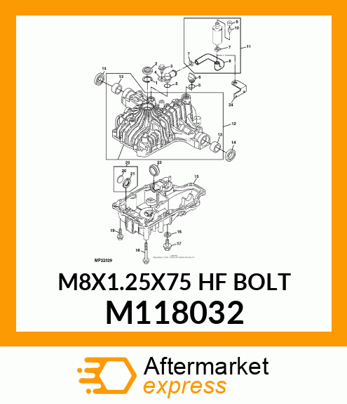 M8X1.25X75 HF BOLT M118032