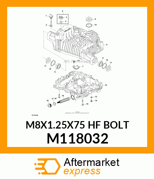 M8X1.25X75 HF BOLT M118032