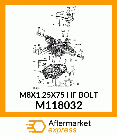 M8X1.25X75 HF BOLT M118032