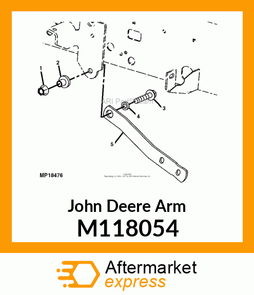 ARM, ARM, REAR LH DRAFT M118054