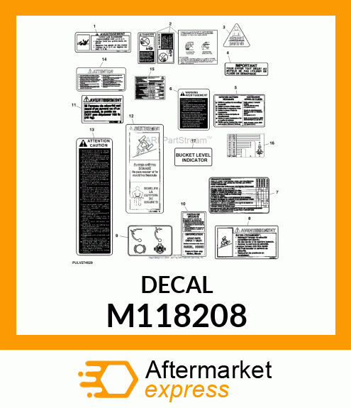 LABEL, WARNING (PTO) (FR) M118208