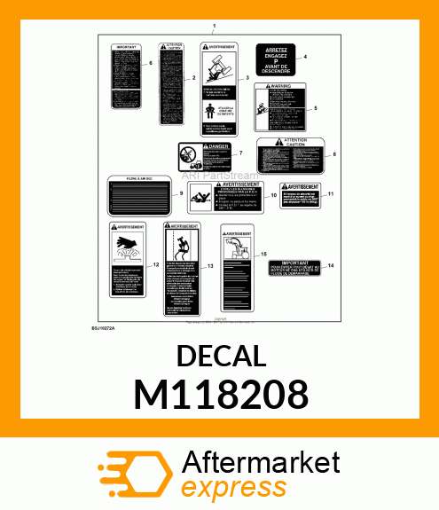 LABEL, WARNING (PTO) (FR) M118208