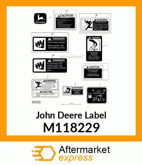 LABEL, DANGER (AUGER) M118229