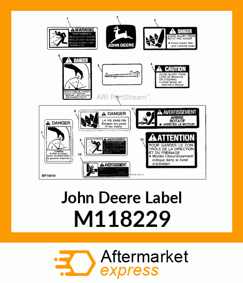 LABEL, DANGER (AUGER) M118229