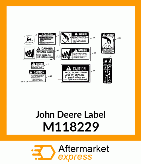 LABEL, DANGER (AUGER) M118229