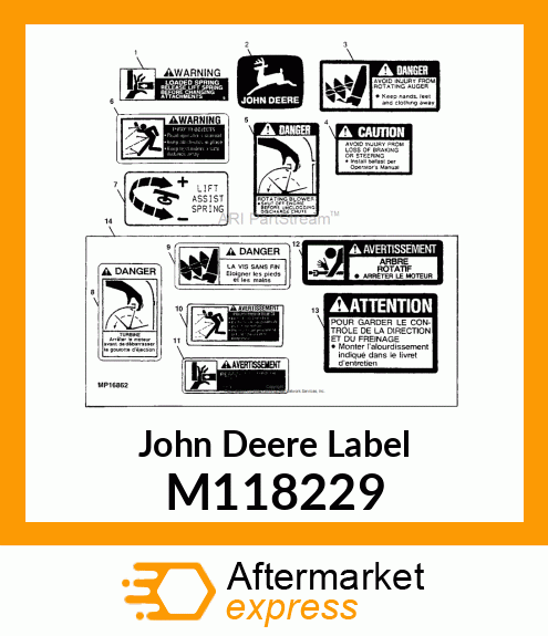 LABEL, DANGER (AUGER) M118229