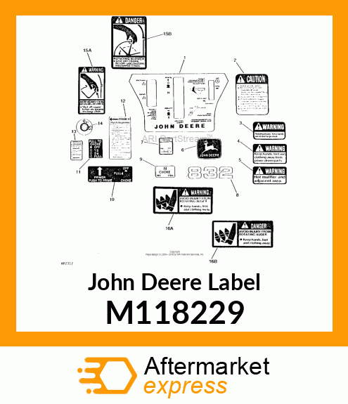 LABEL, DANGER (AUGER) M118229