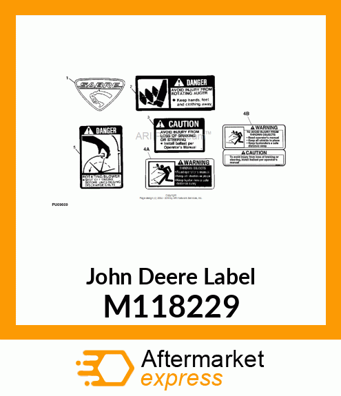 LABEL, DANGER (AUGER) M118229