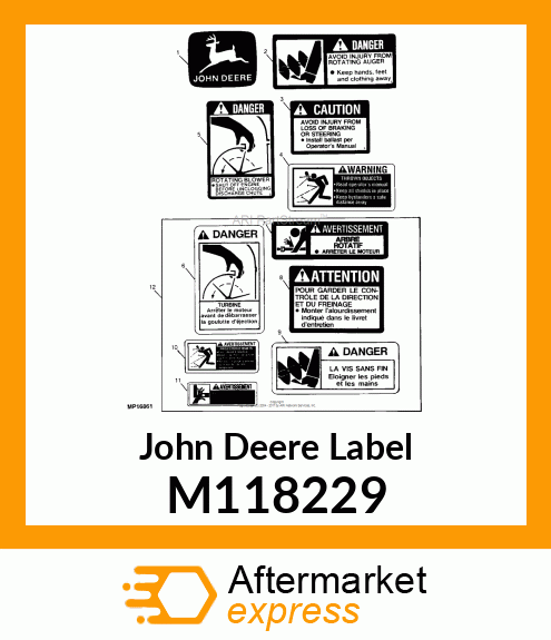 LABEL, DANGER (AUGER) M118229