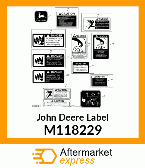 LABEL, DANGER (AUGER) M118229