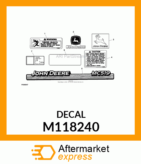 LABEL, CAUTION (ENG) M118240