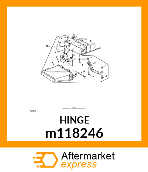 HINGE, HINGE, PAINTED (BLACK) m118246