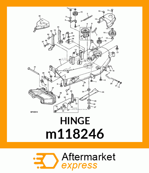 HINGE, HINGE, PAINTED (BLACK) m118246