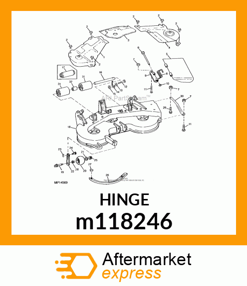 HINGE, HINGE, PAINTED (BLACK) m118246