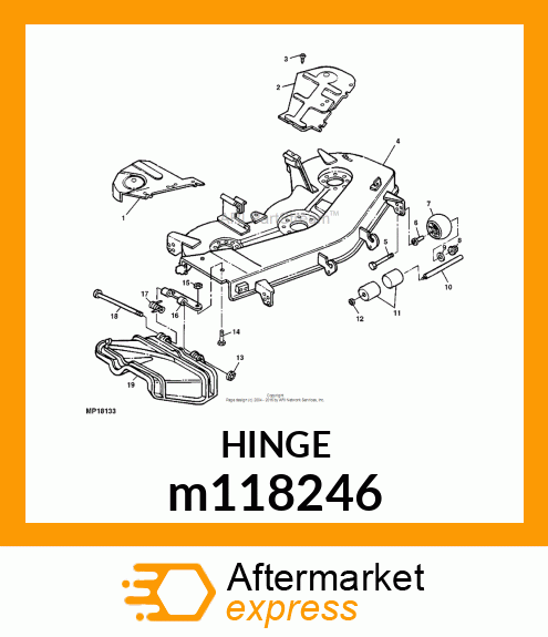 HINGE, HINGE, PAINTED (BLACK) m118246