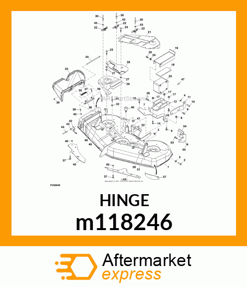 HINGE, HINGE, PAINTED (BLACK) m118246