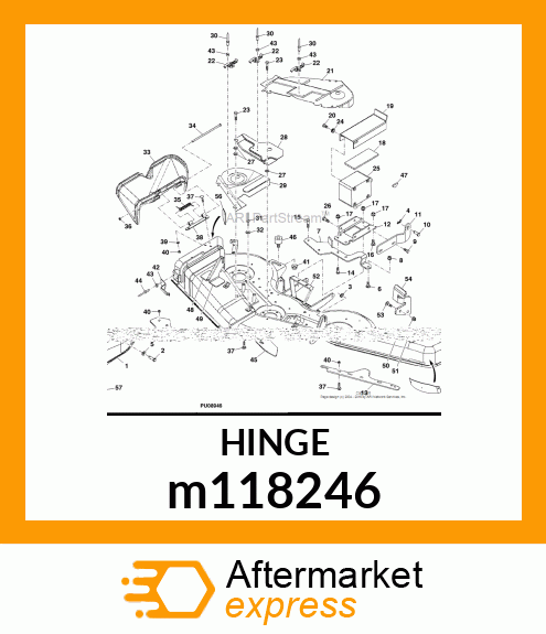 HINGE, HINGE, PAINTED (BLACK) m118246