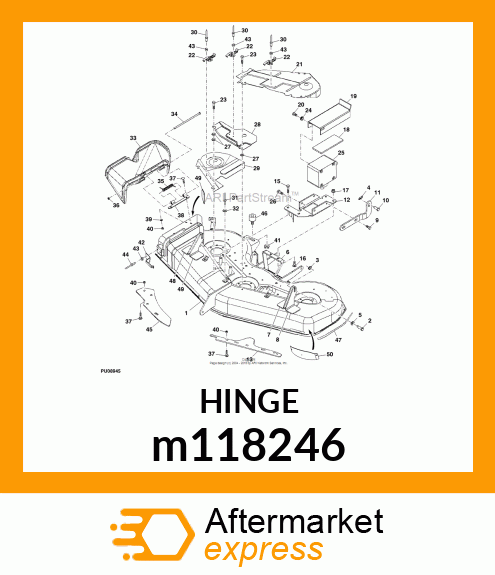 HINGE, HINGE, PAINTED (BLACK) m118246