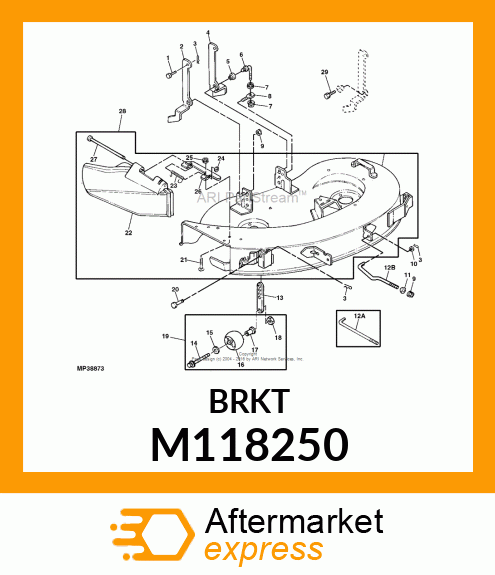 HINGE, HINGE, DISCHARGE CHUTE BLA M118250