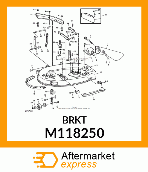 HINGE, HINGE, DISCHARGE CHUTE BLA M118250