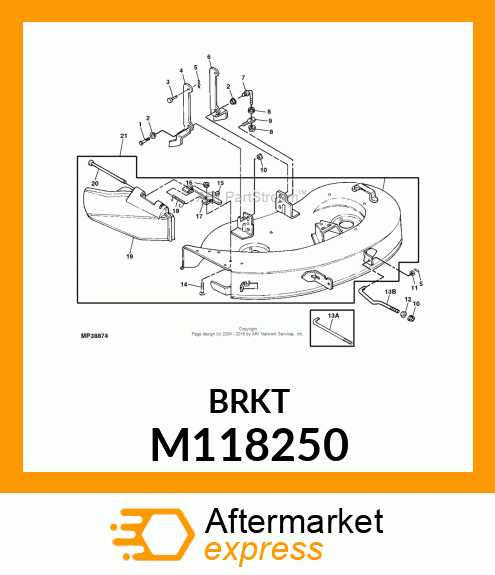 HINGE, HINGE, DISCHARGE CHUTE BLA M118250