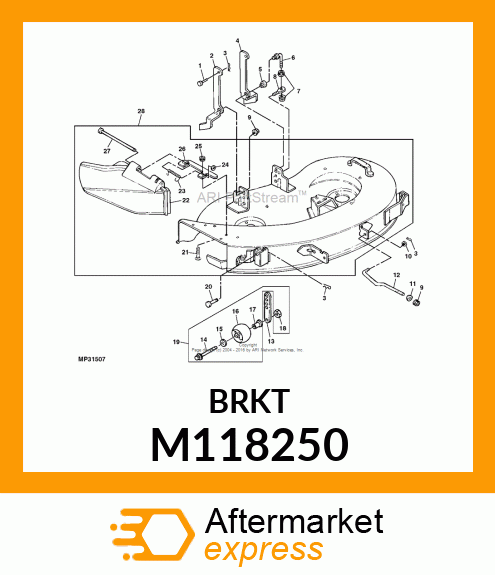 HINGE, HINGE, DISCHARGE CHUTE BLA M118250