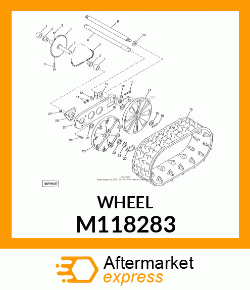 Idler - WHEEL, IDLER 8.500" M118283