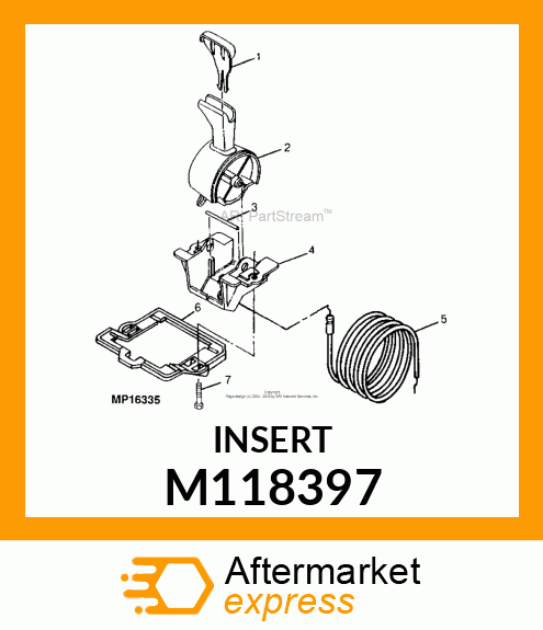 INSERT, THROTTLE HANDLE M118397