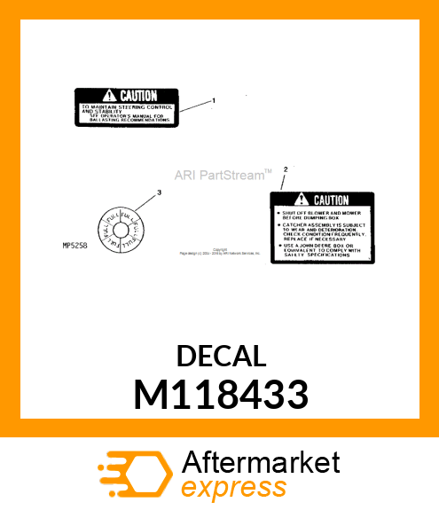 LABEL, CAUTION M118433