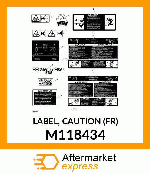 LABEL, CAUTION (FR) M118434