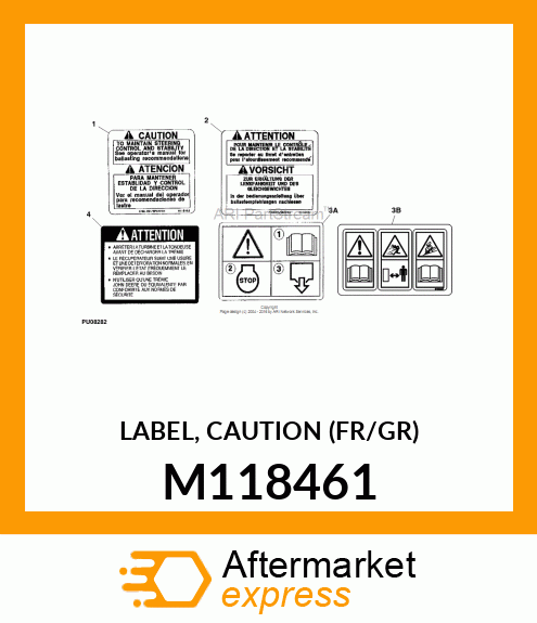 LABEL, CAUTION (FR/GR) M118461