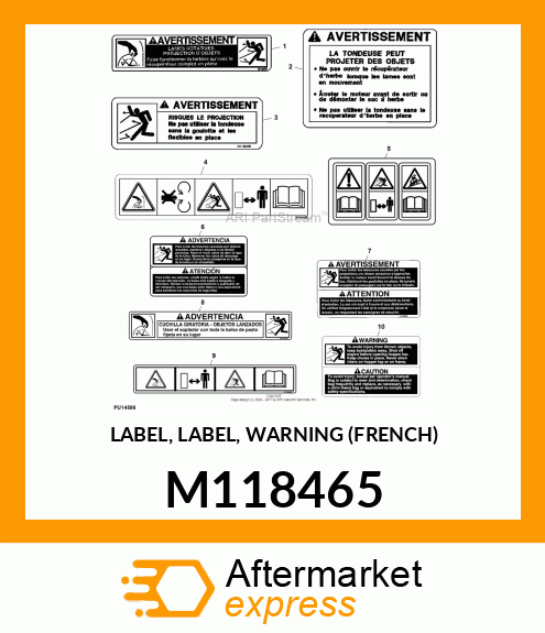 LABEL, LABEL, WARNING (FRENCH) M118465