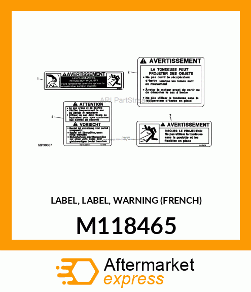 LABEL, LABEL, WARNING (FRENCH) M118465