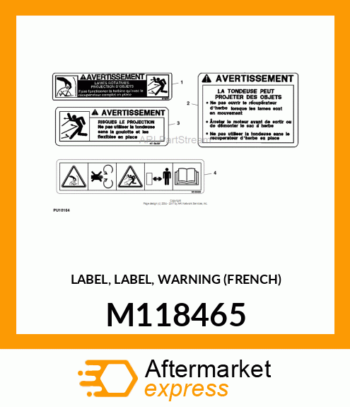 LABEL, LABEL, WARNING (FRENCH) M118465