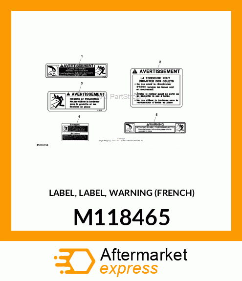 LABEL, LABEL, WARNING (FRENCH) M118465