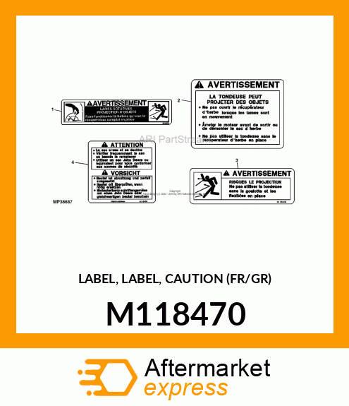 LABEL, LABEL, CAUTION (FR/GR) M118470