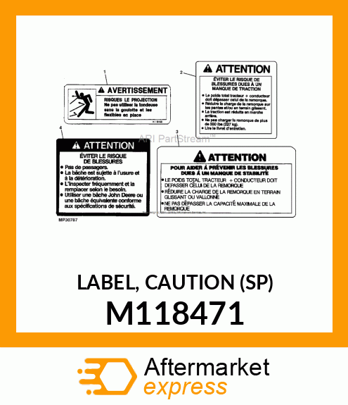 LABEL, CAUTION (SP) M118471