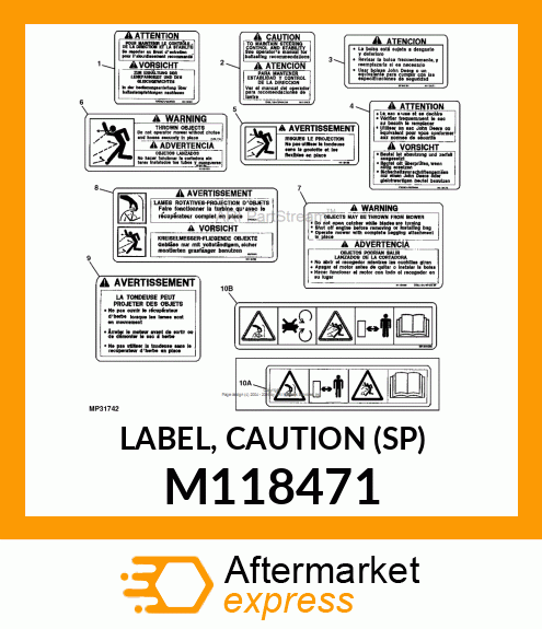 LABEL, CAUTION (SP) M118471