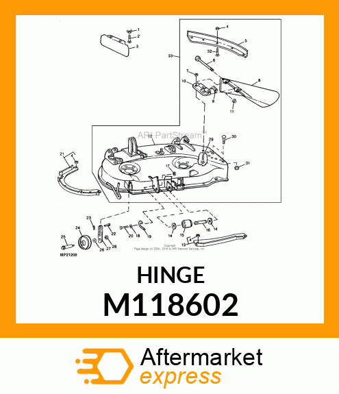 HINGE, PAINTED M83411 (YELLOW) M118602