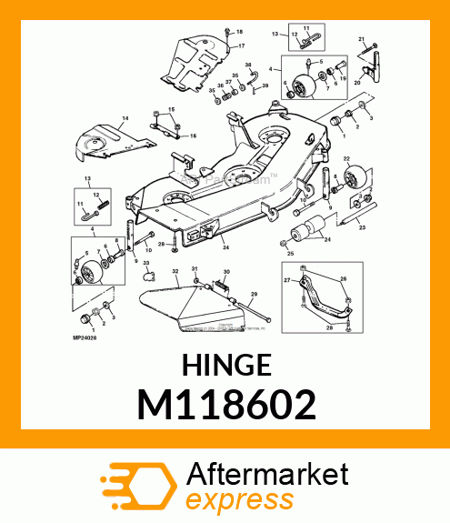 HINGE, PAINTED M83411 (YELLOW) M118602