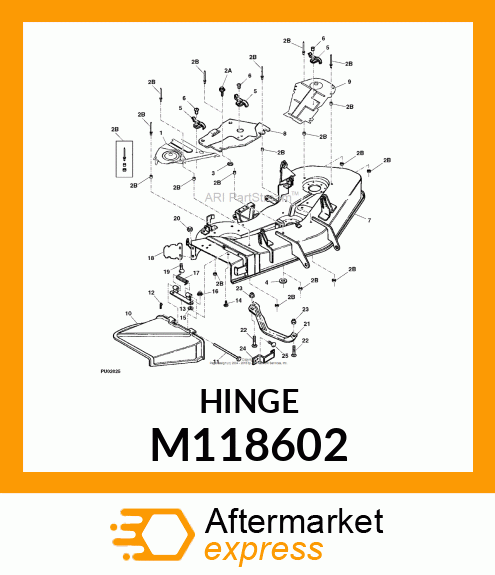 HINGE, PAINTED M83411 (YELLOW) M118602