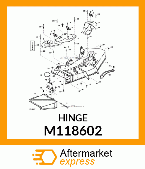 HINGE, PAINTED M83411 (YELLOW) M118602