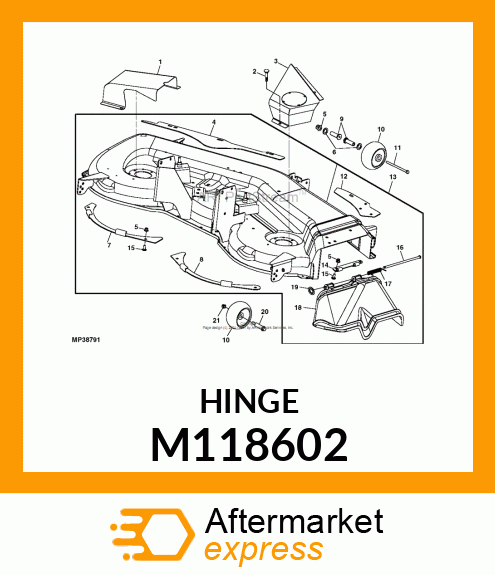 HINGE, PAINTED M83411 (YELLOW) M118602