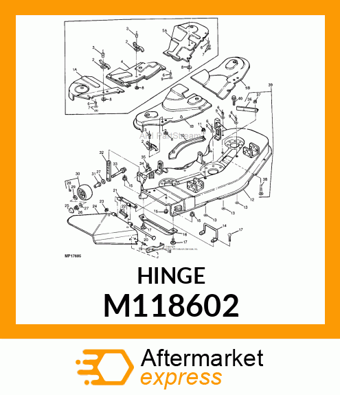 HINGE, PAINTED M83411 (YELLOW) M118602