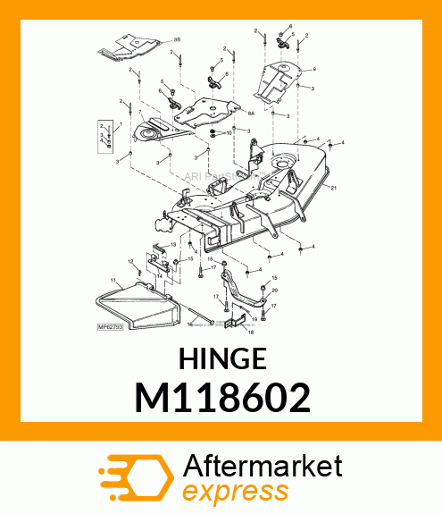 HINGE, PAINTED M83411 (YELLOW) M118602